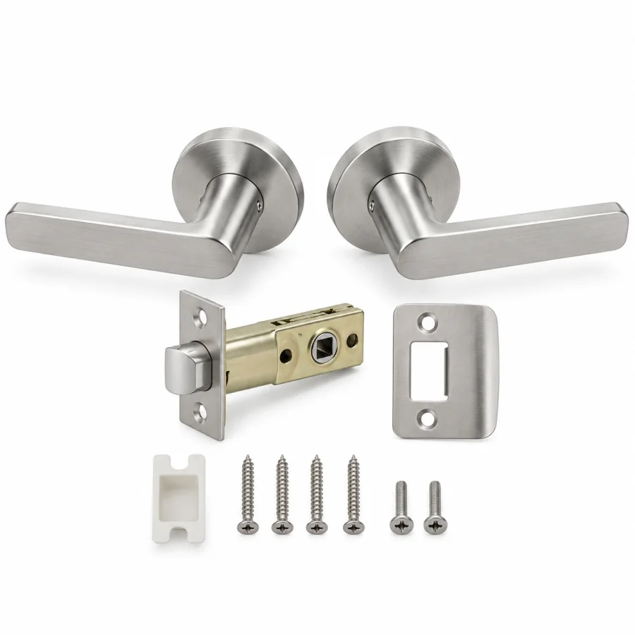 Stainless steel door handle set